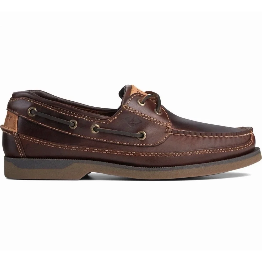 Sperry Men's Mako 2-Eye Canoe Moc Boat Shoes, Amaretto Men's Size 11 MSRP $130